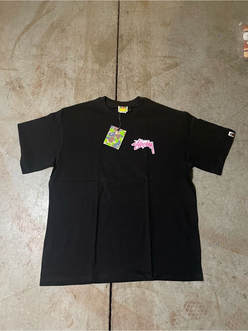 Bape Black Kids T-Shirt with Pink Logo